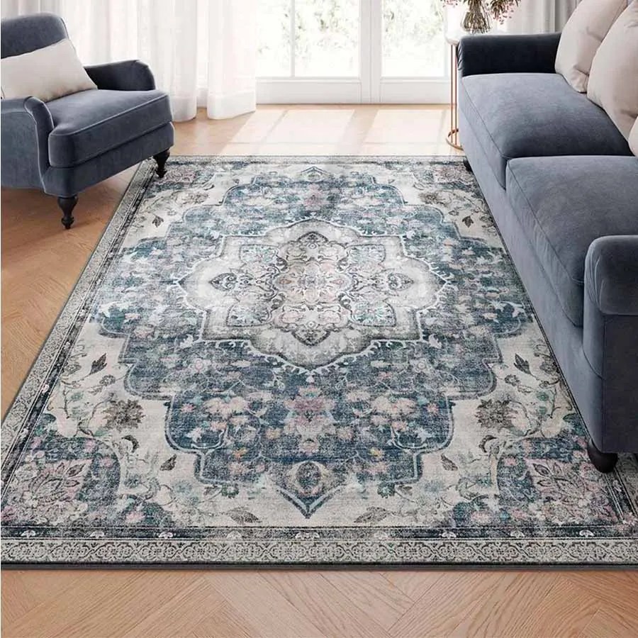 Tapete vintage 140 x 200 cm felpudo cinzento