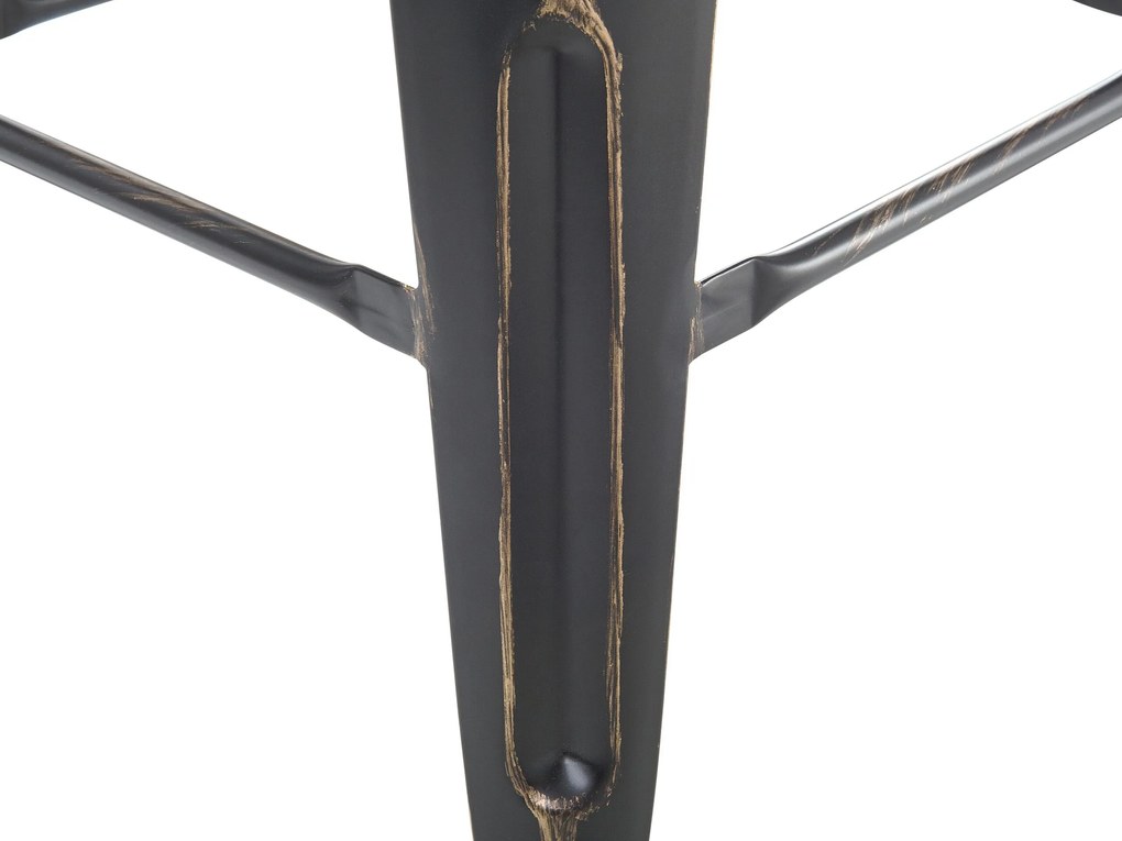 Conjunto de 2 bancos de bar em aço preto e dourado 60 cm CABRILLO Beliani