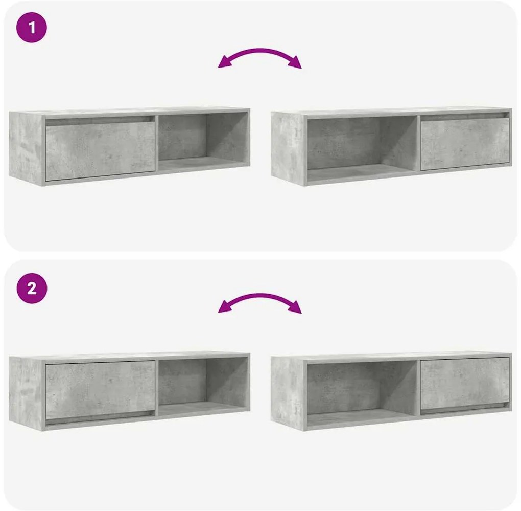 Móveis de TV 2pcs 100x31x25,5 cm deriv. madeira cinza cimento