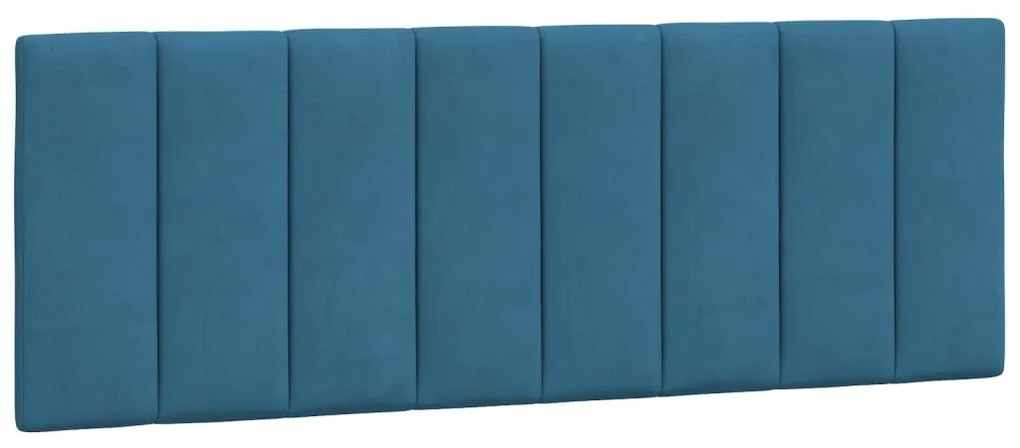 Estrutura de cama com cabeceira 140x190 cm veludo azul