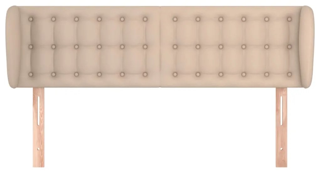 Cabeceira cama abas couro artificial 147x23x78/88 cm cappuccino