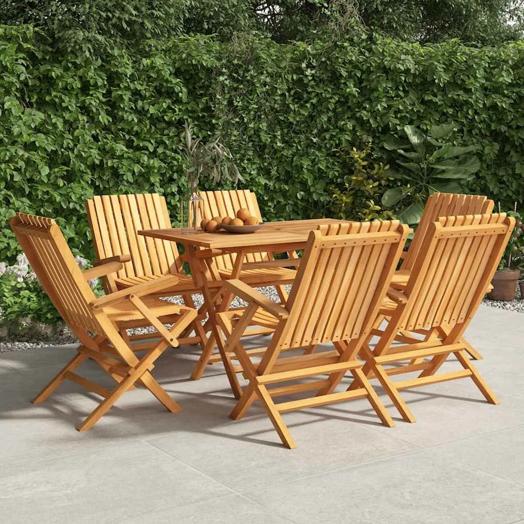 Cadeiras de jardim dobráveis 6 pcs 61x67x90 cm teca maciça