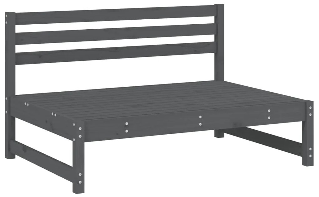 6 pcs conjunto lounge de jardim pinho maciço cinzento