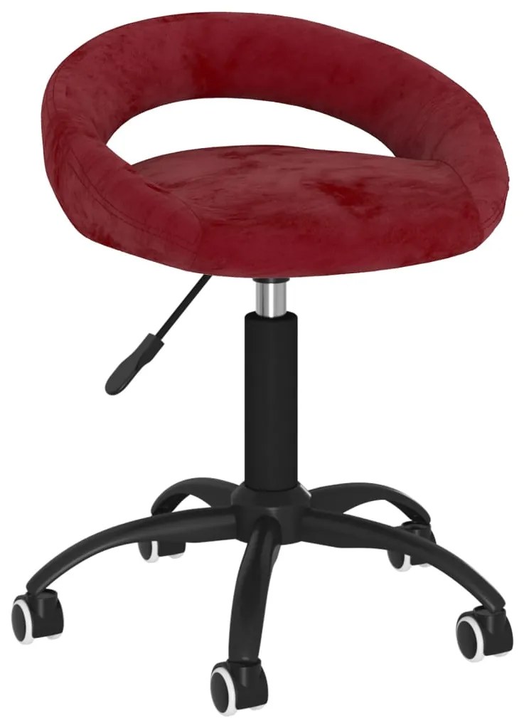 vidaXL Cadeira de jantar giratória veludo vermelho tinto