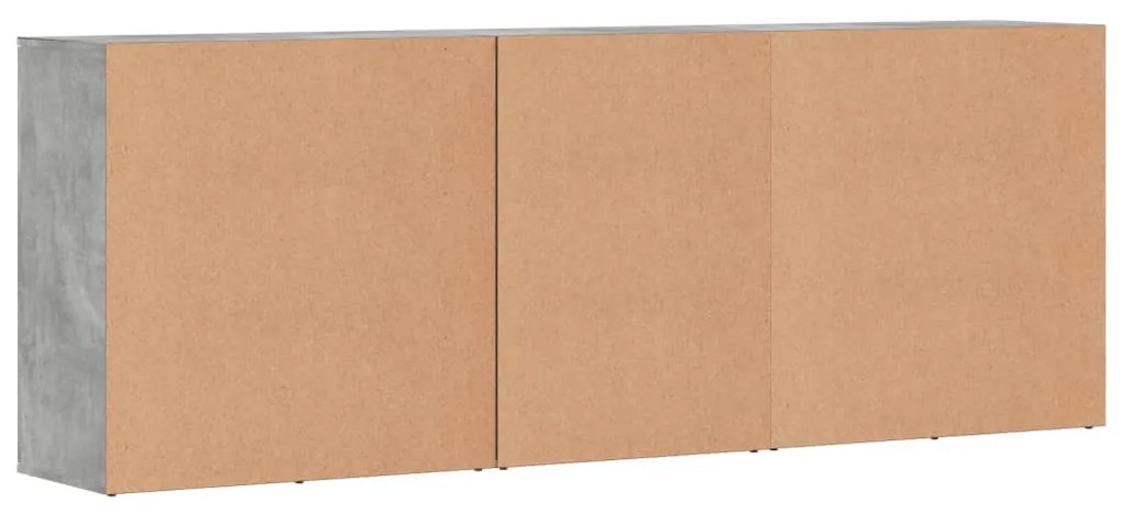 Aparadores 3 pcs derivados de madeira cinzento cimento
