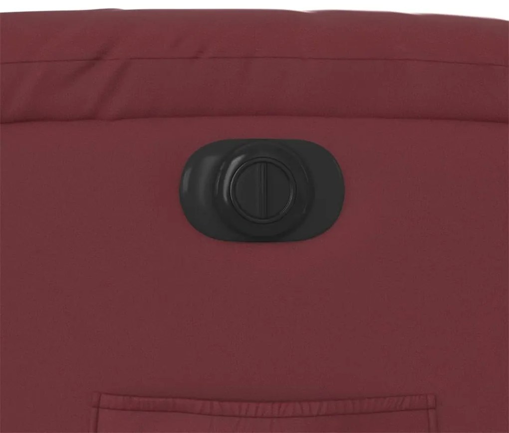 Poltrona reclinável elétrica couro artificial vermelho tinto