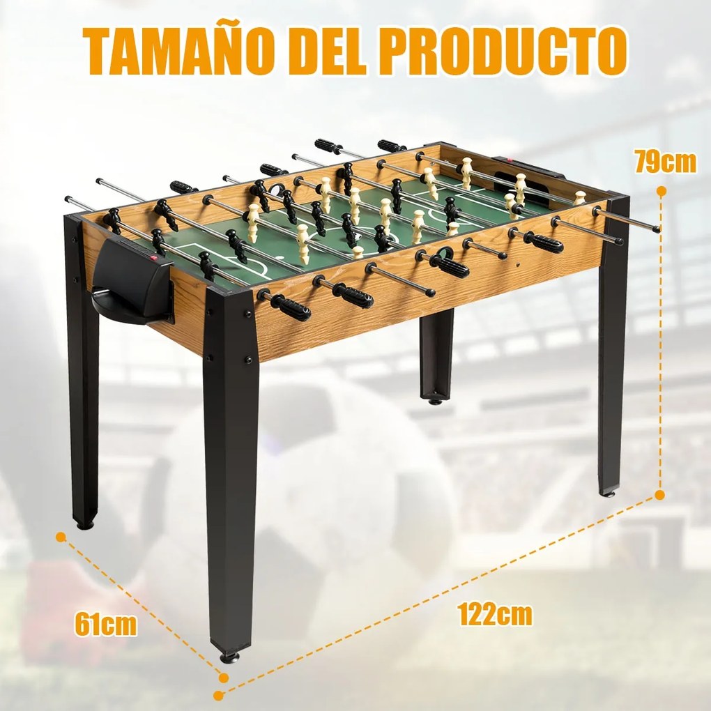 Mesa matraquilhos para crianças, 122 x 61 x 79 cm, Com 2 Bolas e 22 Jogadores
