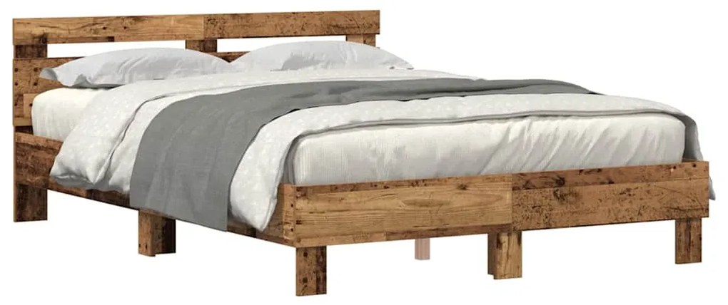Estrutura de Cama de Madeira Madeira Recuperada 140 x 190 cm