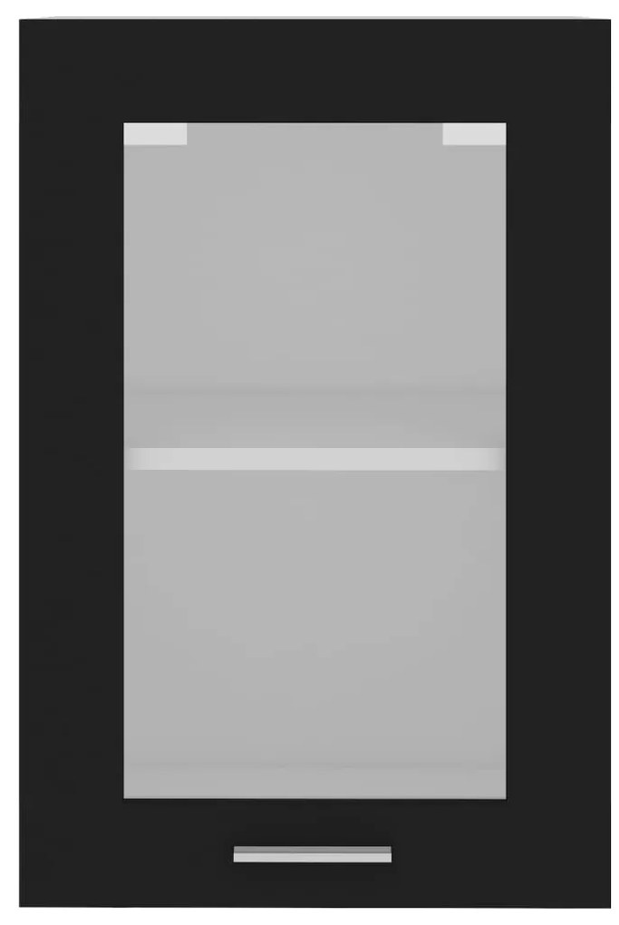 Armário de parede c/ vidro “Lyon” 40x31x60 cm preto