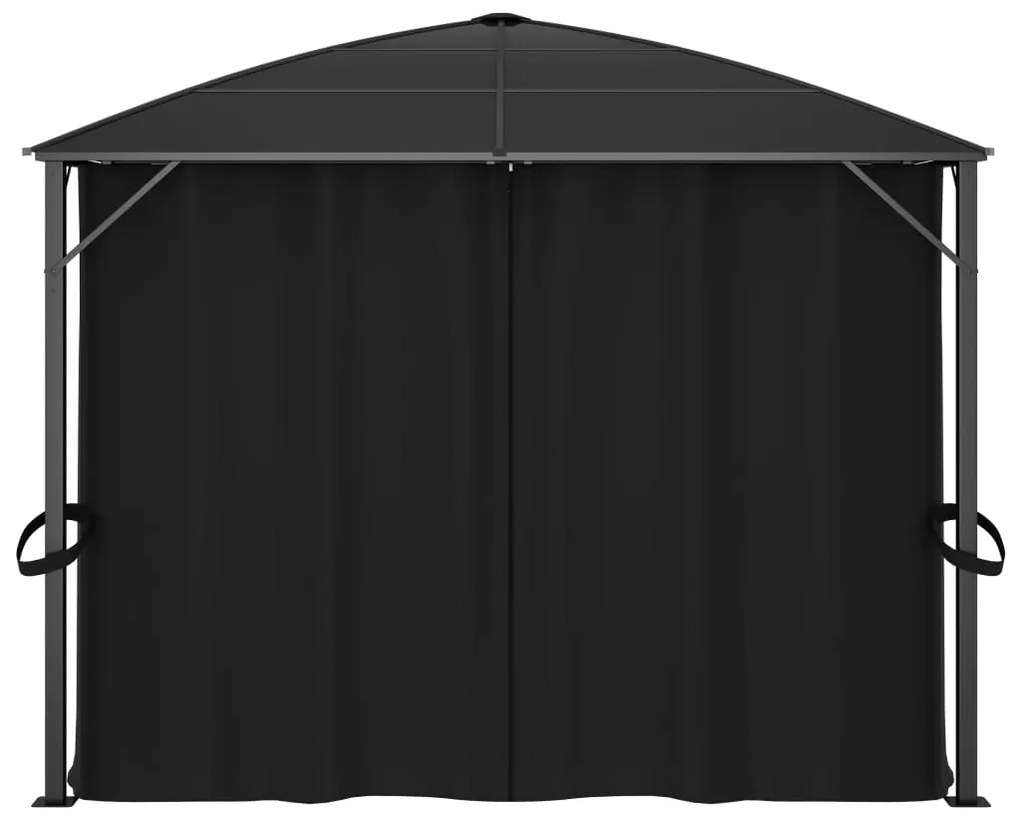 Gazebo com cortinas 400x300x265 cm antracite