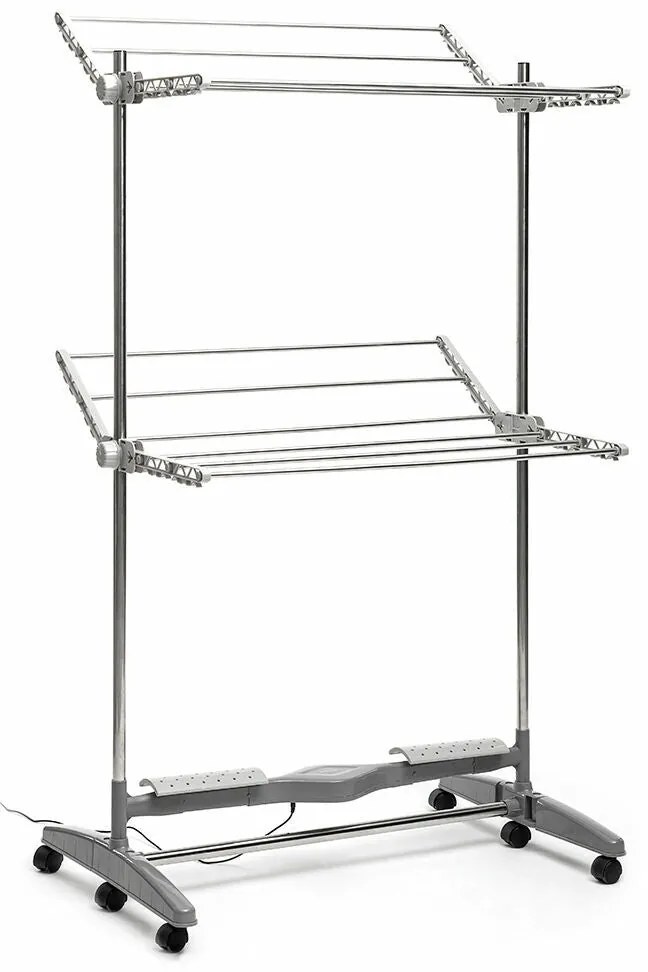Estendal de Roupa Elétrico Dobrável com Fluxo de ar Natural Dryllon InnovaGoods 24 W 12 Barras