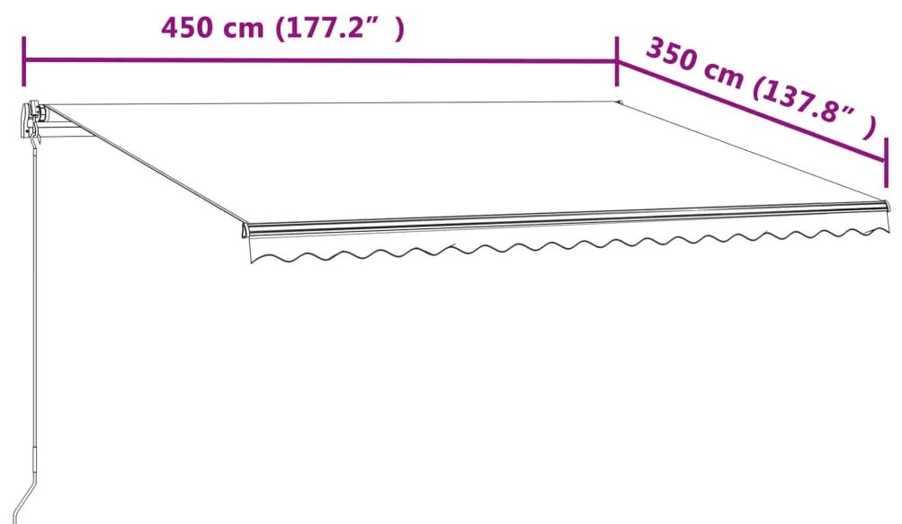 Toldo retrátil automático 450x350 cm cor creme