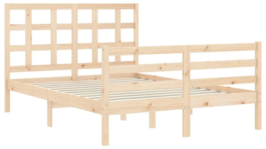 Estrutura de cama com cabeceira 120x200 cmmadeira maciça