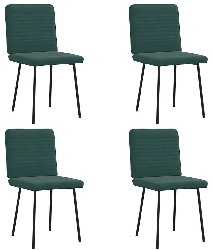 vidaXL Cadeiras de jantar 4 pcs veludo verde-escuro