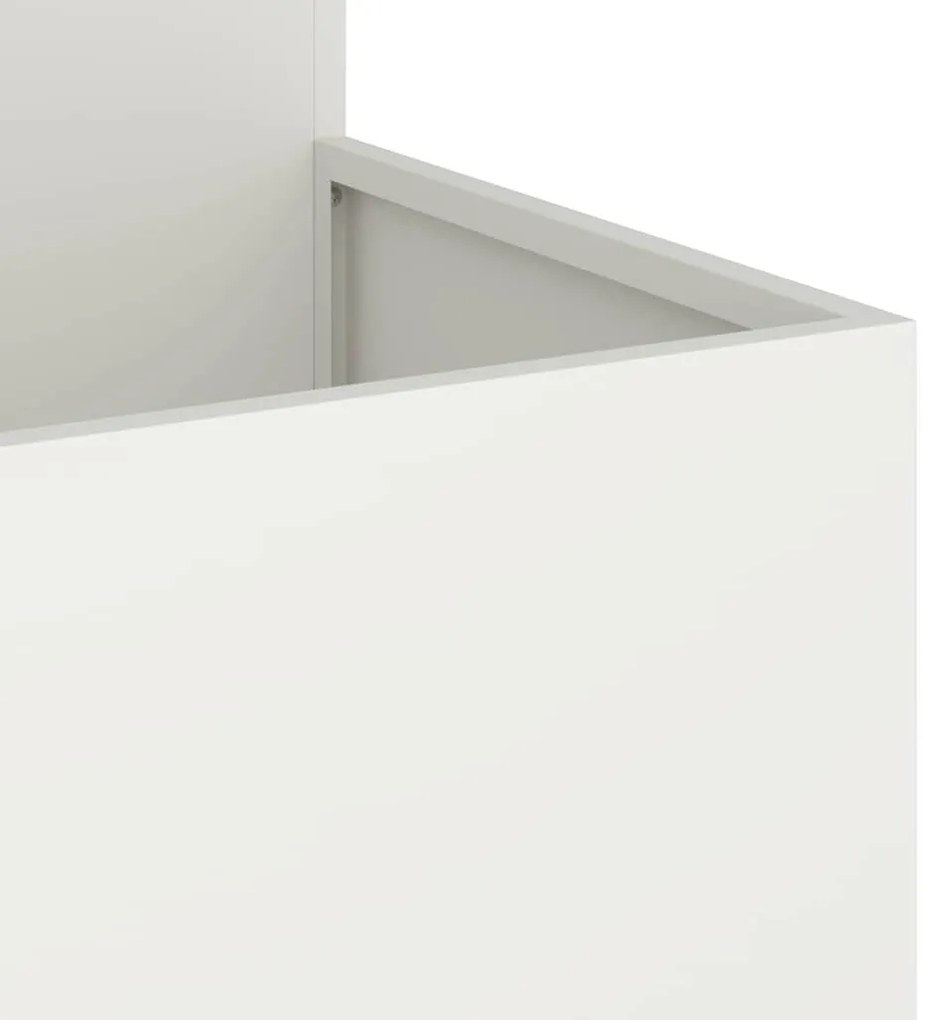Jardineira vidaXL 80x80x60 cm Aço Branco