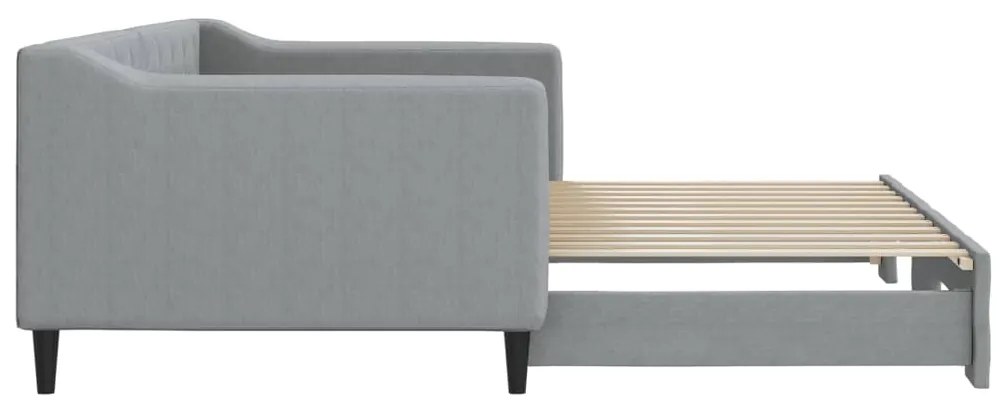 Sofá-cama com gavetão 90x200 cm tecido cinzento-claro