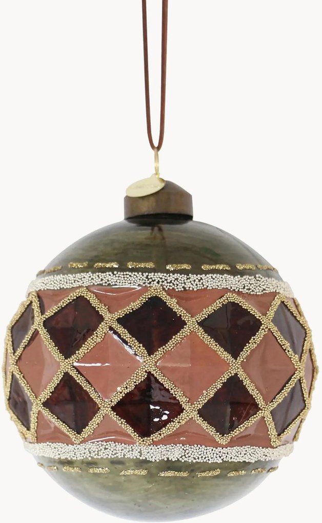 Bolas de Natal de vidro Geometrical, conjunto de 8