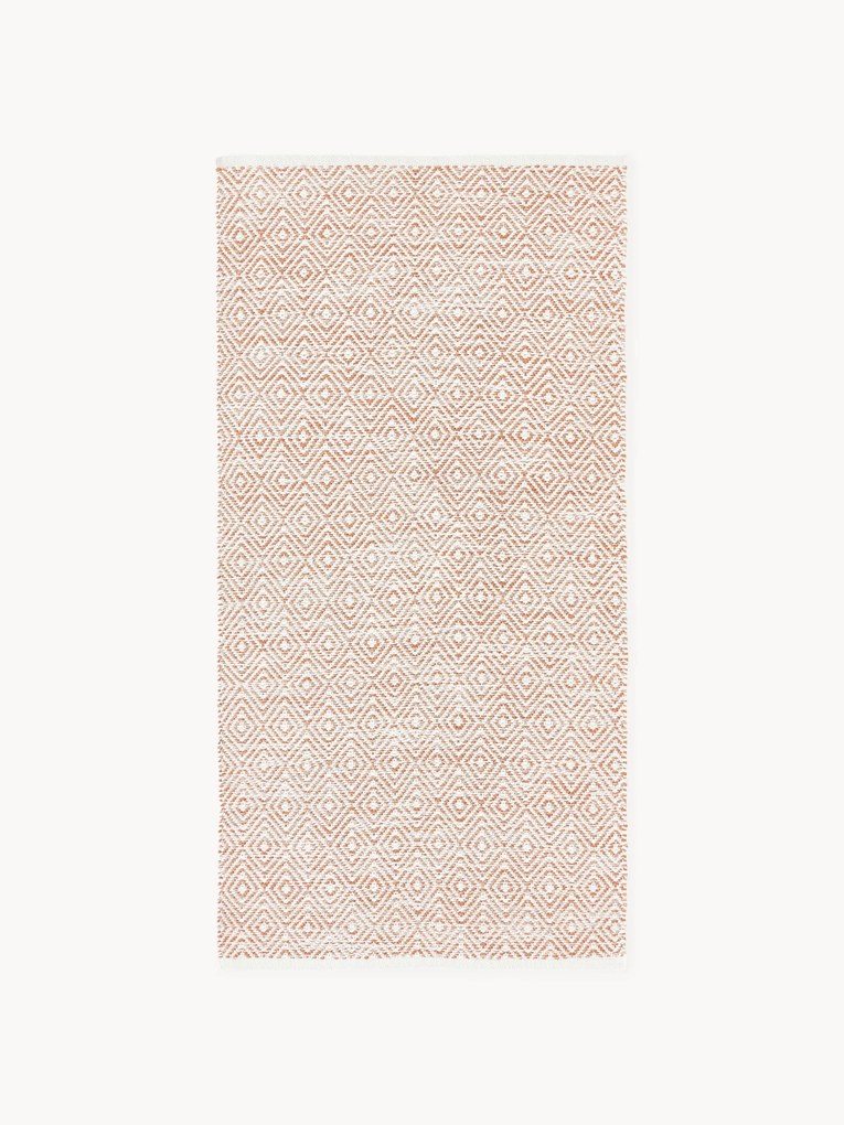 Tapete artesanal para exterior com padrão de losangos vintage Rika