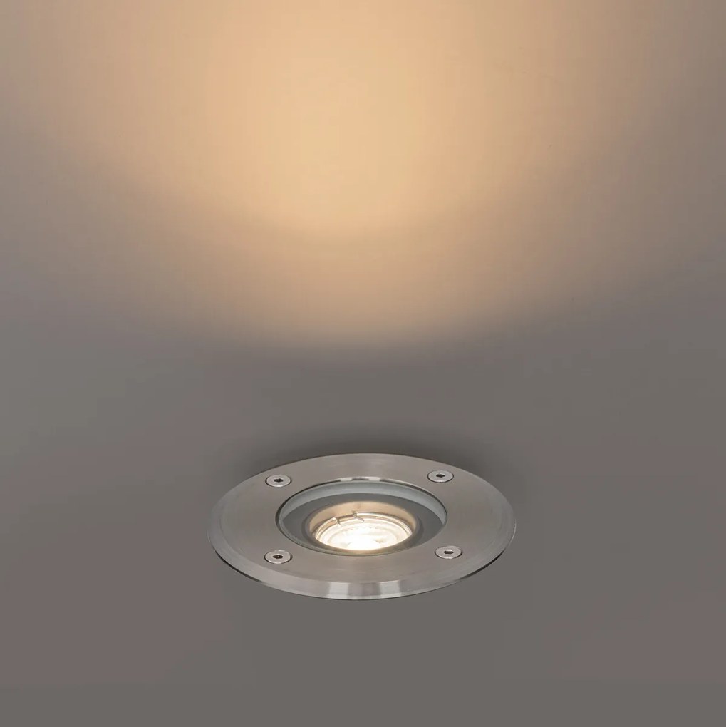 Projetores de solo exteriores modernos em aço 35 mm ajustáveis IP65 - Delux