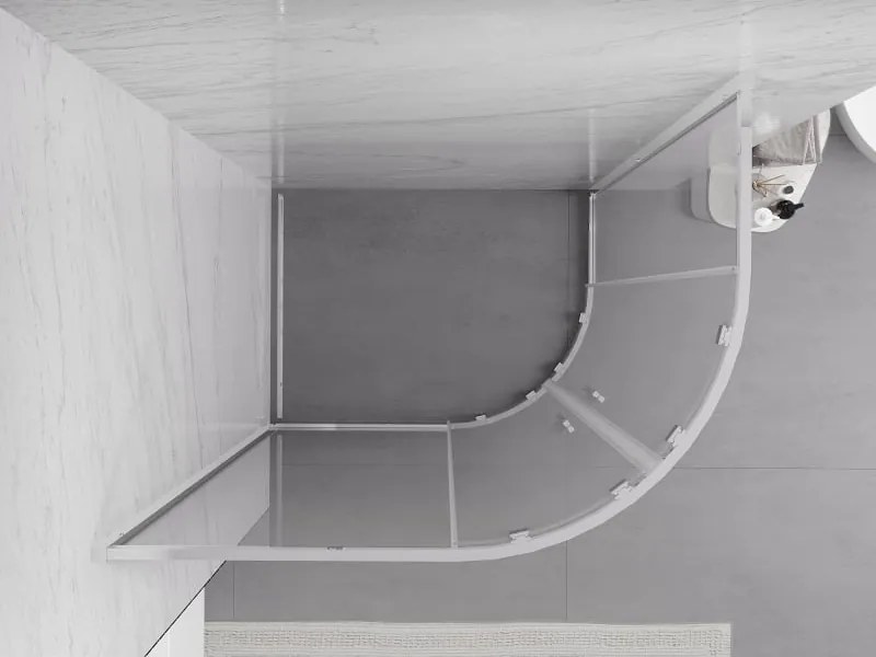 Mexen Exo cabine de duche semicircular assimétrica de correr 100 x 80 cm, transparente, cromada - 8132-100-080-01-00