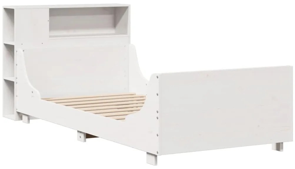 Cama sem colchão 75x190 cm madeira de pinho maciça branco