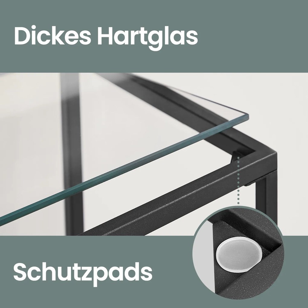 Estante de 4 níveis multifuncional em metal e vidro temperado 30 x 40 x 95 cm preto