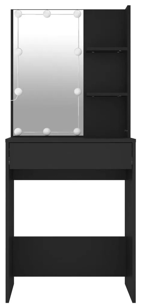 Toucador com luzes LED 60x40x140 cm preto