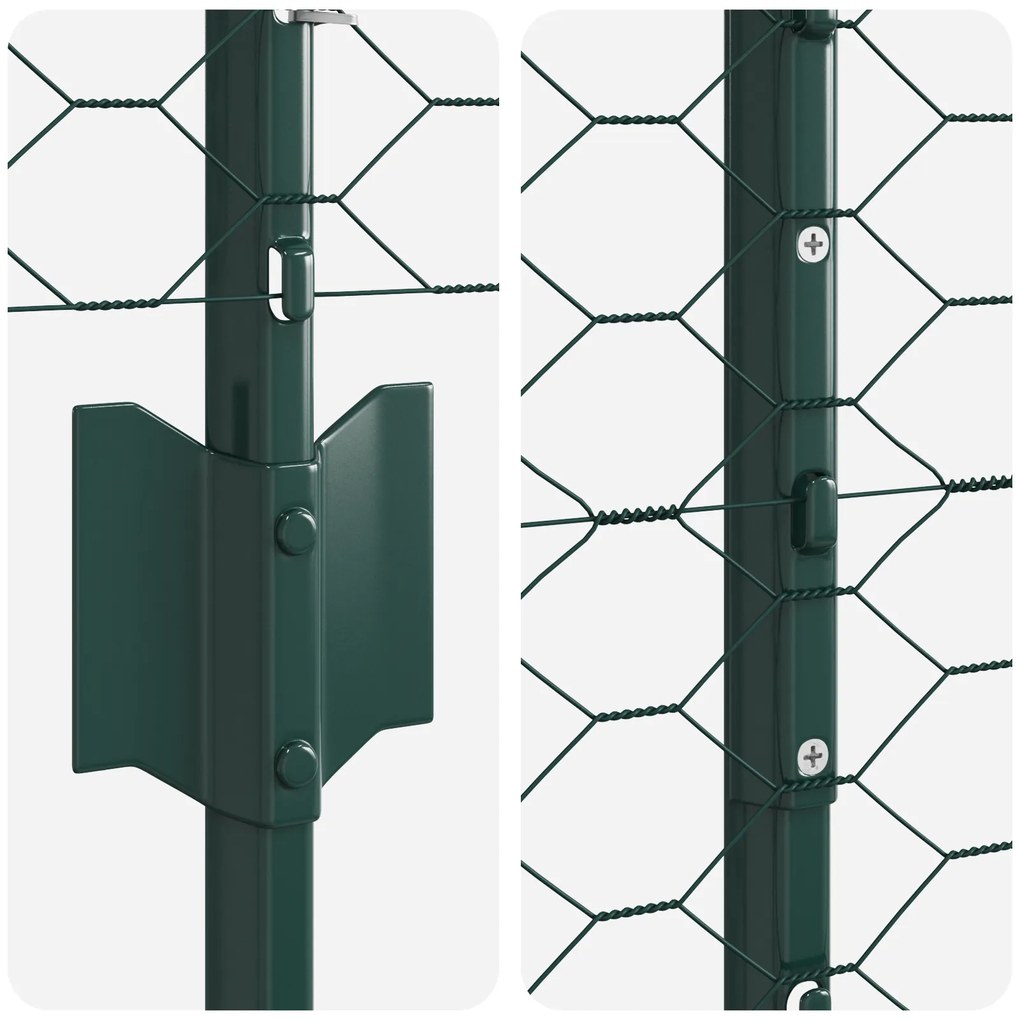 Postes de Cerca vidaXL 5 pcs U-Channel Verde 140 cm Aço