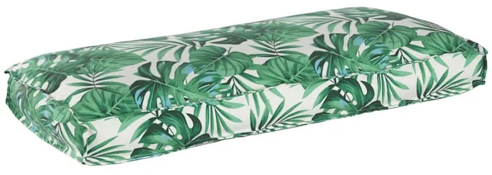 Almofada de palete para assento e encosto com estampa de folhas, 120 x