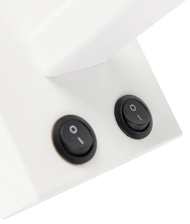 Candeeiro de parede moderno branco com cúpula cinzenta - Brescia Moderno