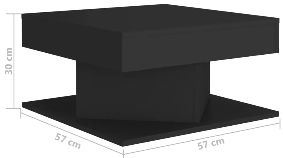 Mesa de centro 57x57x30 cm derivados de madeira preto