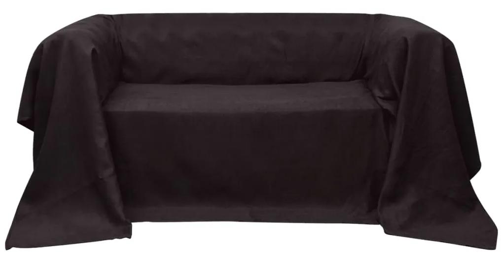 Manta de sofá em microfibra, castanho, 270 x 350 cm