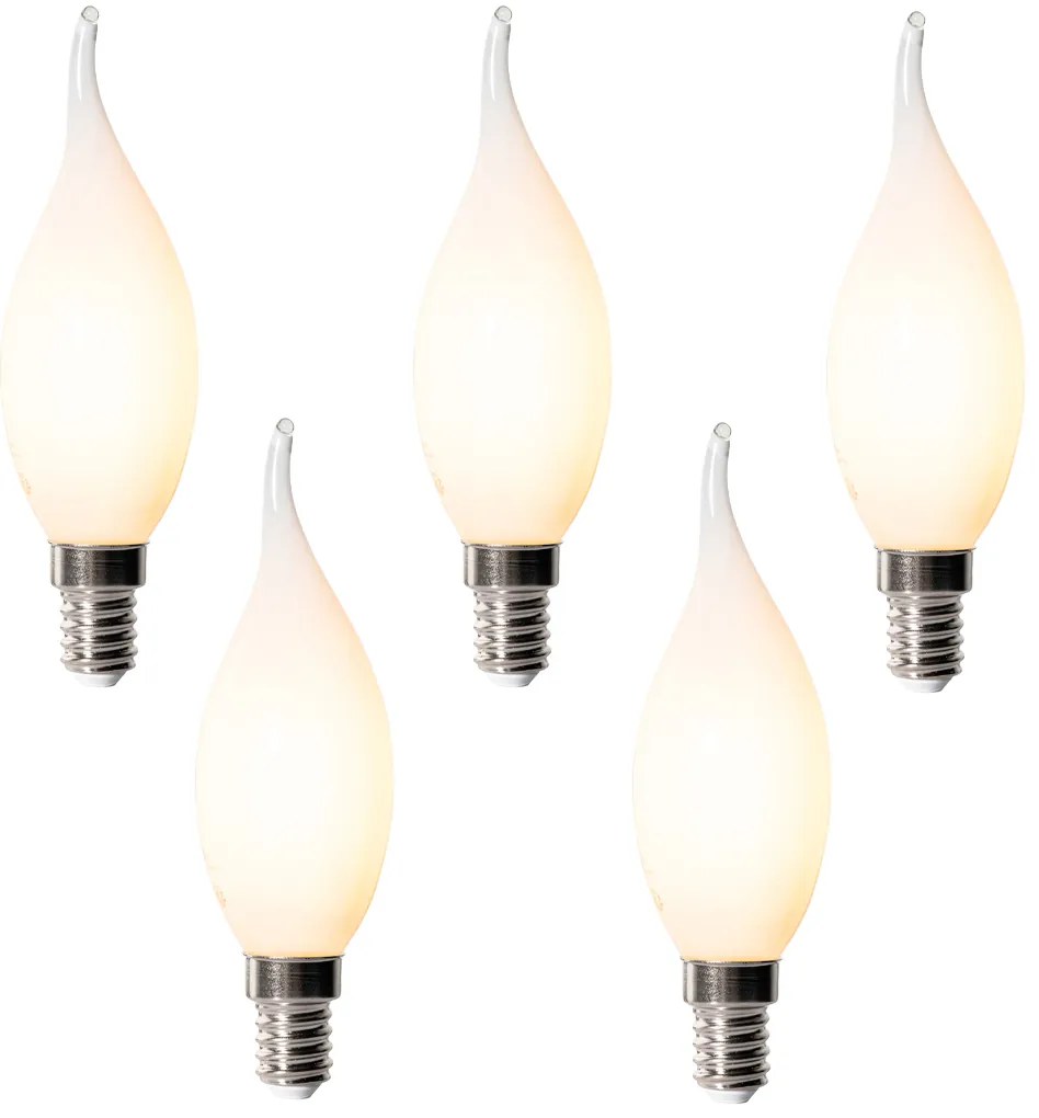 Conjunto de 5 lâmpadas LED E14 reguláveis BXS35 Opal 4W 450 lm 2200K