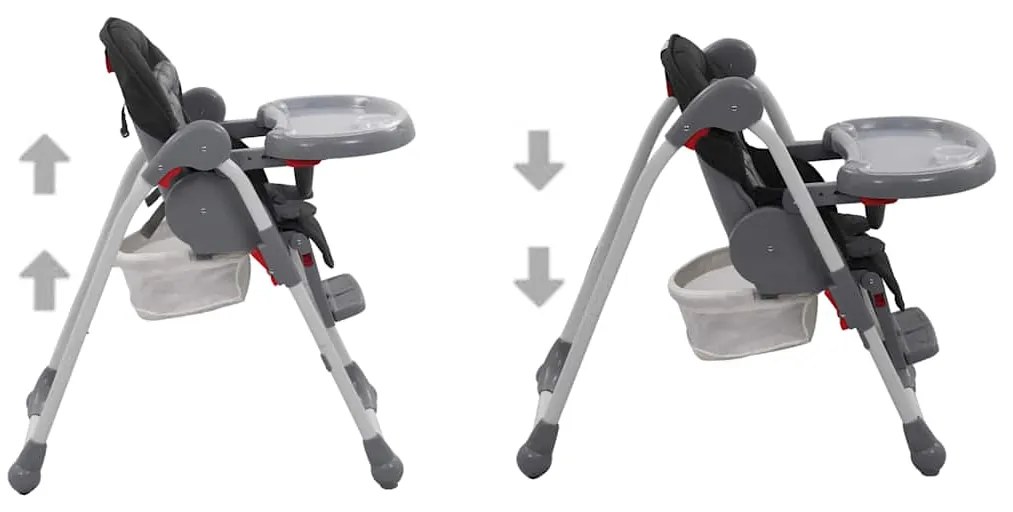 Cadeira de refeição para bebé cinzento