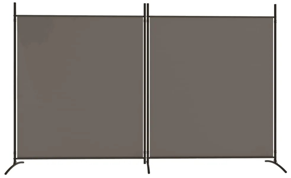 Divisória/biombo com 2 painéis 348x180 cm tecido antracite