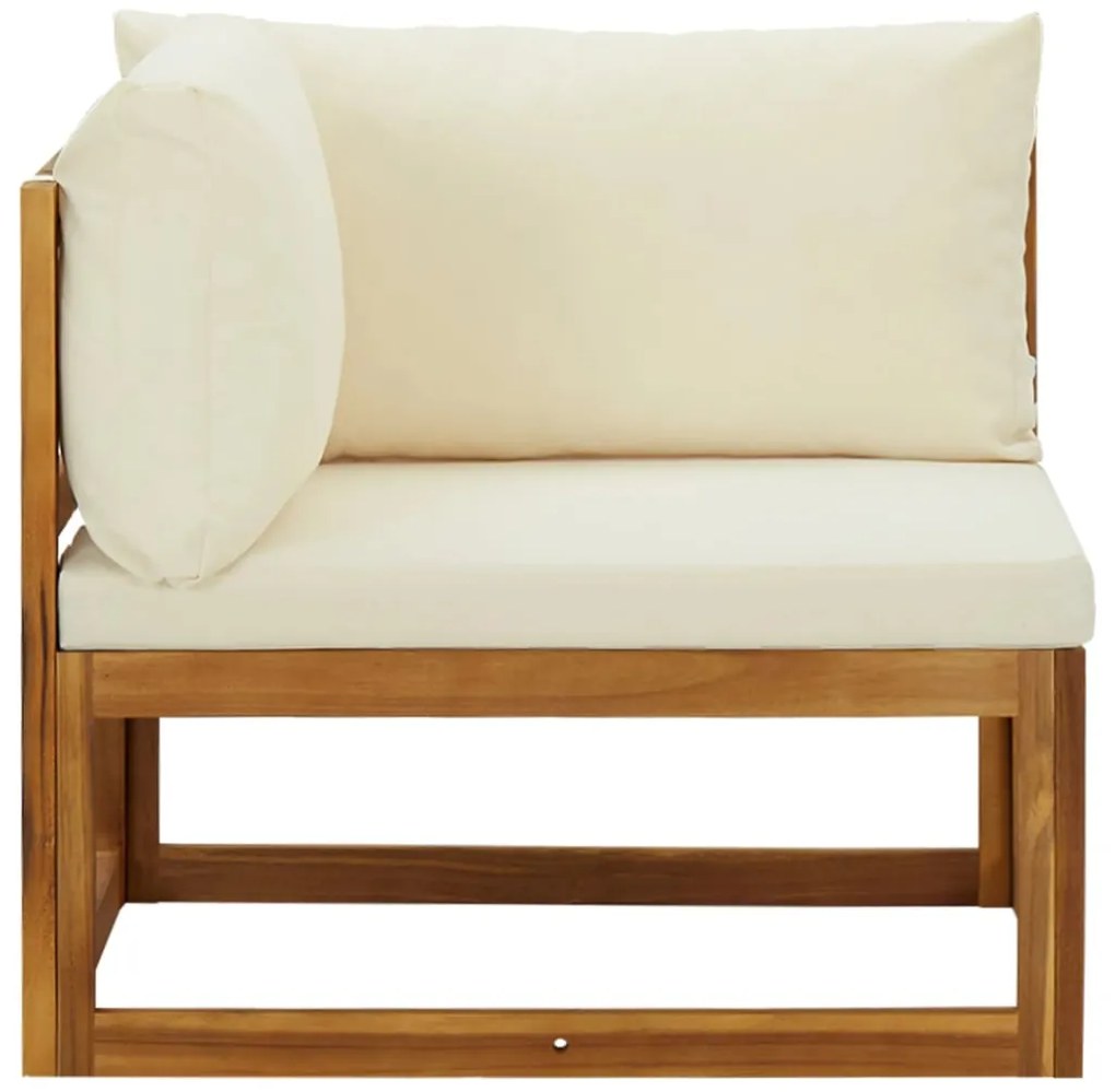 Sofás de canto seccionais 2 pcs com almofadões branco nata