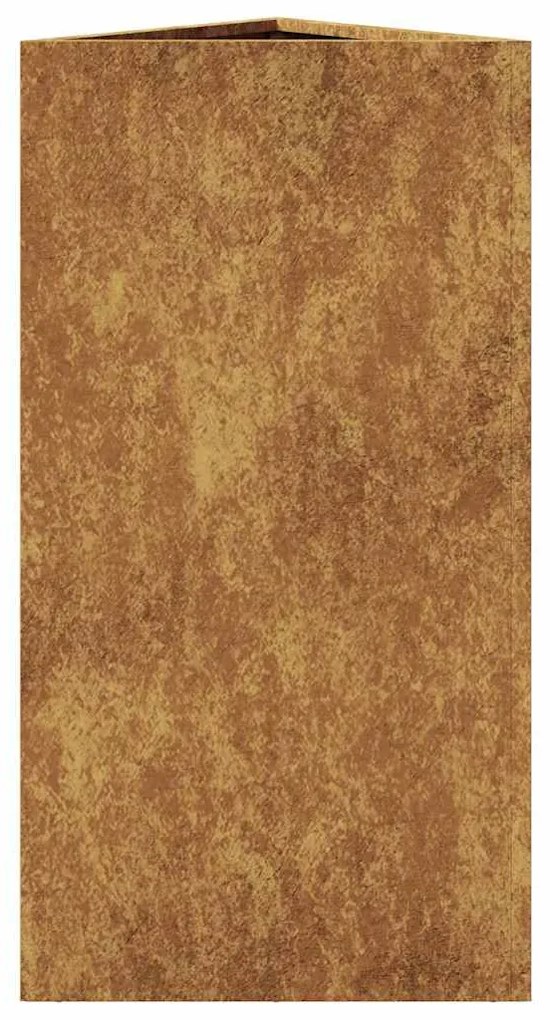 Vaso/floreira 2 pcs triangular 40x40x75 cm aço intempéries