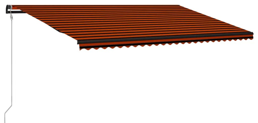 Toldo retrátil automático 600x300 cm laranja e castanho