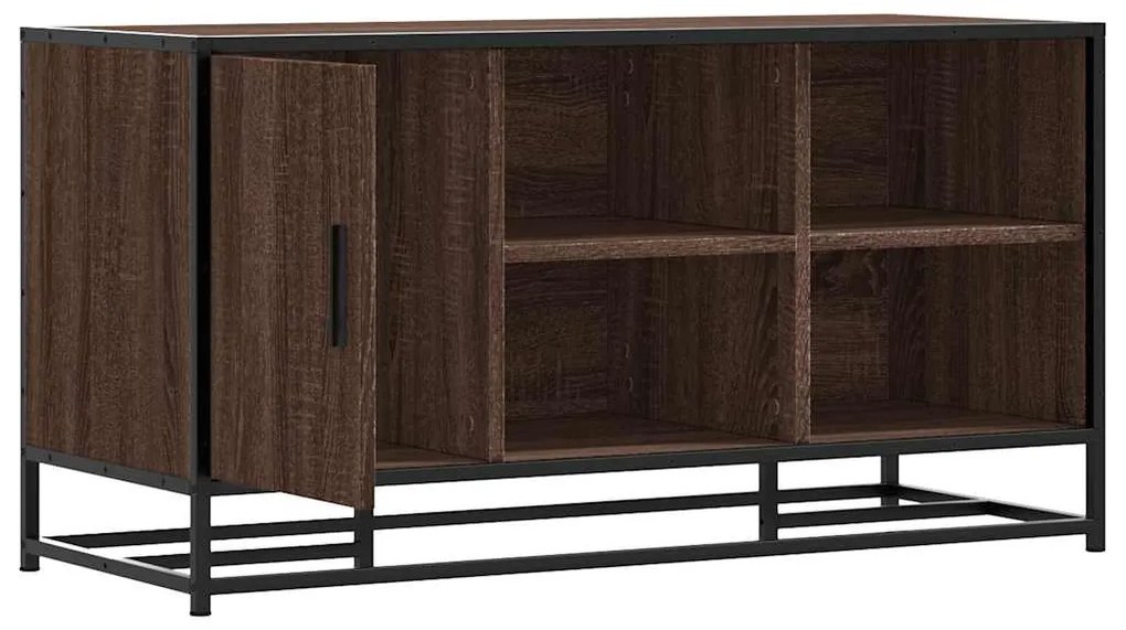 Banco calçado carvalho castanho 100x40x53,5 cm madeira e metal
