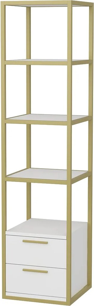 Estante Robbins – Dourado e Branco – 39x39x160 cm