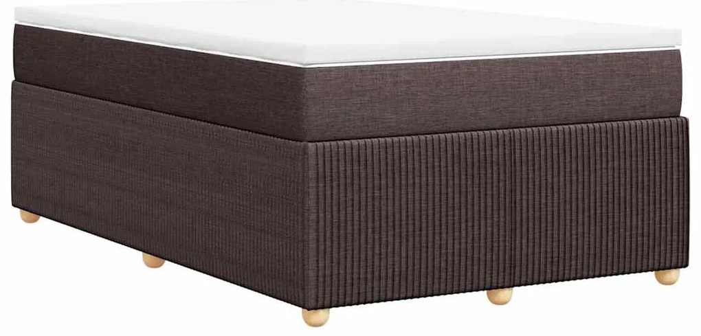 Cama com molas/colchão 120x200 cm tecido castanho-escuro
