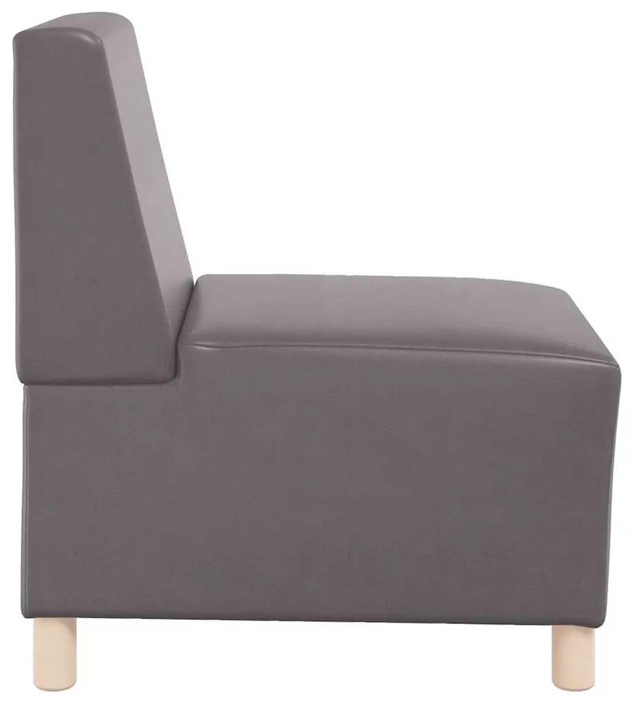Poltrona 55 cm couro artificial cinzento