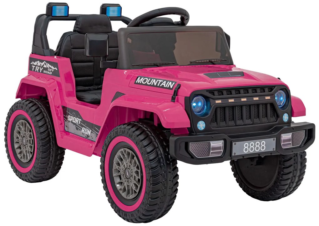 Carro elétrico para Crianças Off Road MOUNTAIN 12V Rodas Espuma EVA, Assento Couro ecológico Rosa