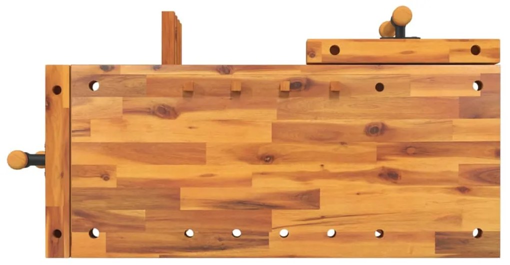 Bancada de trabalho com tornos 92x48x83 cm acácia maciça