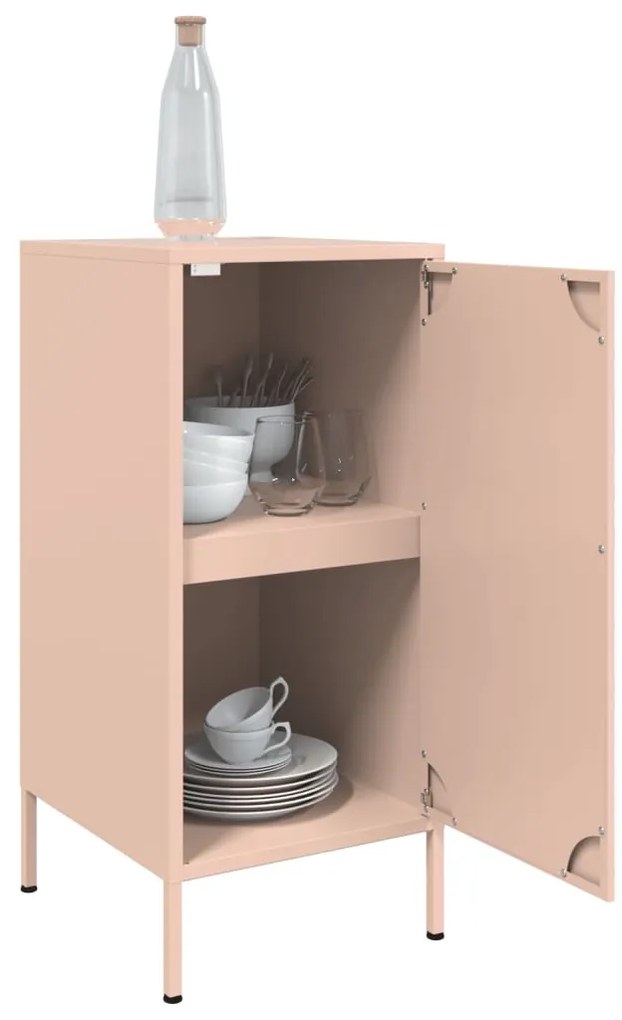Aparadores 2 pcs 36x39x79 cm aço rosa