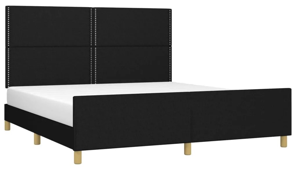 Estrutura de cama sem colchão 160x200 cm tecido preto