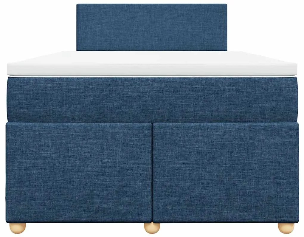 Cama boxspring com colchão 120x190 cm tecido azul