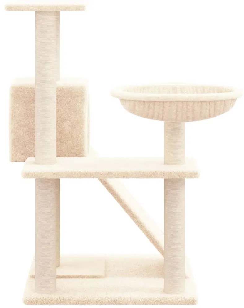 Árvore para gatos c/ postes arranhadores sisal 82 cm cor creme