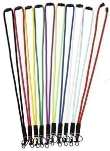Cordão Colgante Tarifold Textil 5 mm para Identificadores com Argolas e Mosquetao Comprimento 46 cm Cor Preto Pack de 10 U