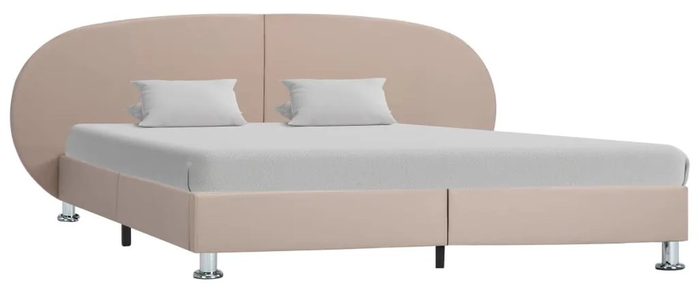 vidaXL Estrutura de cama 160x200 cm couro artificial cappuccino